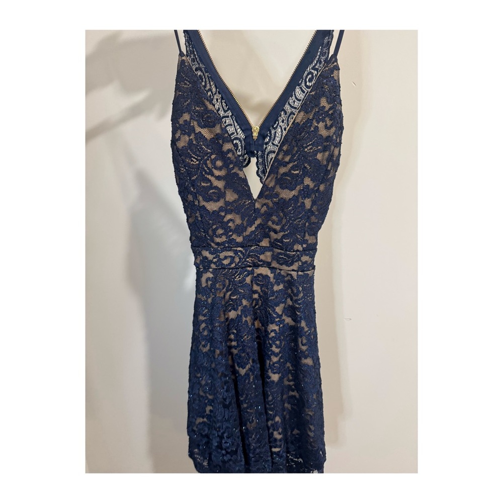 Navy Lace Sparkle Dress